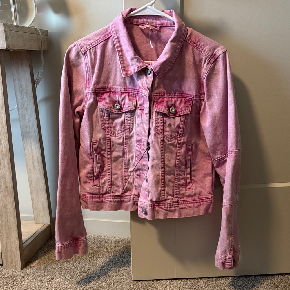 Pink Denim Jacket Free People